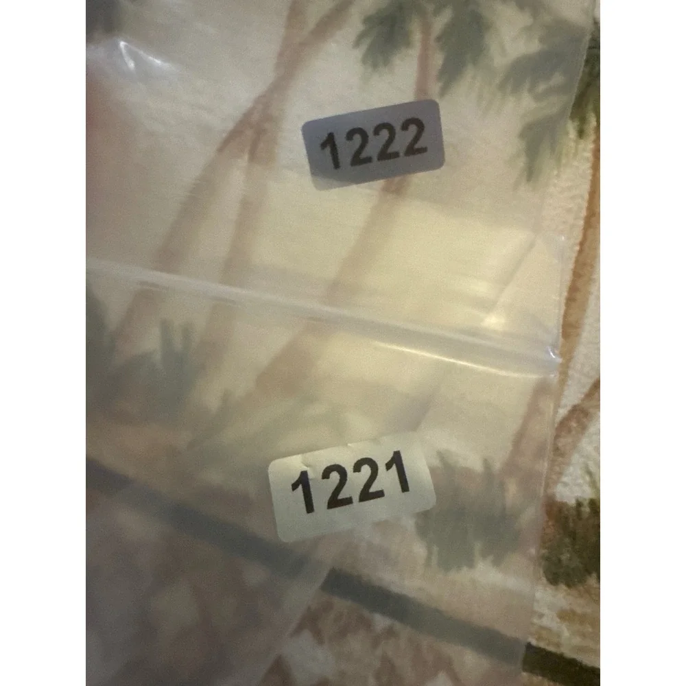 KitchenWorks B&D Palm Tree Tropical Cotton Kitchen Towels Set of 2 Cream Green